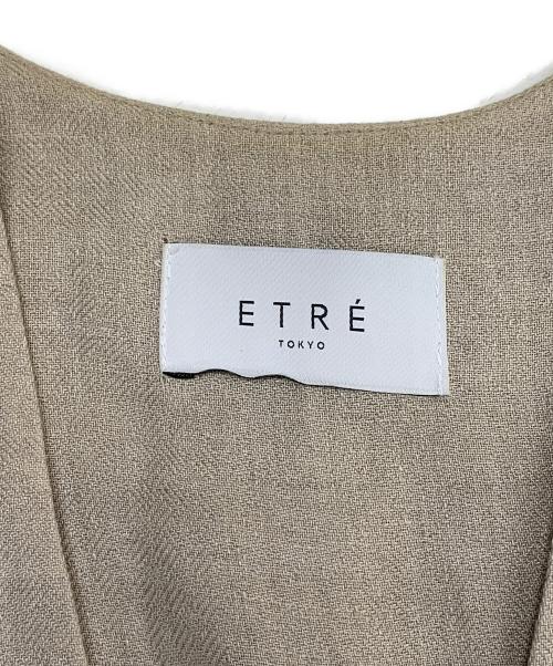 ETRE TOKYO（エトレトウキョウ）ETRE TOKYO (エトレトウキョウ) ノーカラーヘリボーンコート ベージュ サイズ:Sの古着・服飾アイテム