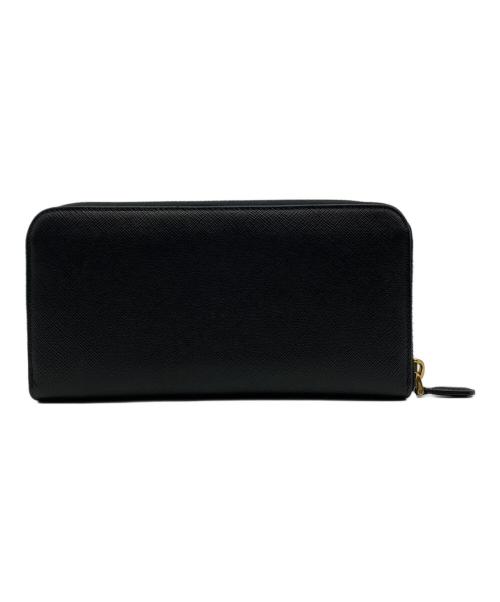 PRADA（プラダ）PRADA (プラダ) サフィアーノ ラウンドファスナーリボンウォレット ブラックの古着・服飾アイテム