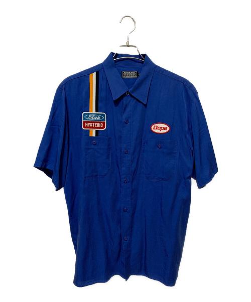 Hysteric Glamour（ヒステリックグラマー）Hysteric Glamour (ヒステリックグラマー) レーヨンエンジニア半袖シャツ ブルー サイズ:XLの古着・服飾アイテム