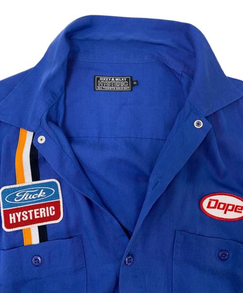 Hysteric Glamour（ヒステリックグラマー）Hysteric Glamour (ヒステリックグラマー) レーヨンエンジニア半袖シャツ ブルー サイズ:XLの古着・服飾アイテム