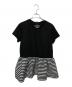 BORDERS AT BALCONY（ボーダーズアットバルコニー）の古着「PEPLUM TEE BLACK」｜ブラック×ホワイト