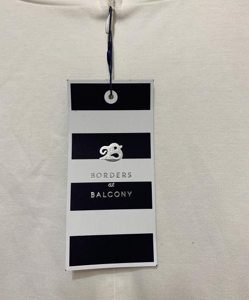 BORDERS at BALCONY（ボーダーズアットバルコニー）BORDERS AT BALCONY (ボーダーズアットバルコニー) GATHERED SLEEVES TEE BLACK ホワイト×ネイビー サイズ:38 未使用品の古着・服飾アイテム