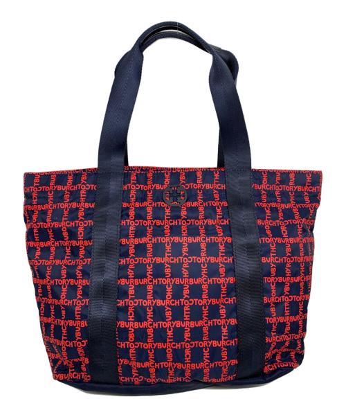 TORY BURCH（トリーバーチ）TORY BURCH (トリーバーチ) トートバッグ ネイビー×レッドの古着・服飾アイテム