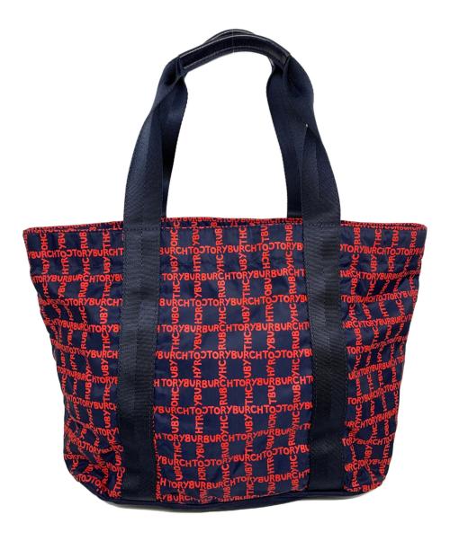 TORY BURCH（トリーバーチ）TORY BURCH (トリーバーチ) トートバッグ ネイビー×レッドの古着・服飾アイテム