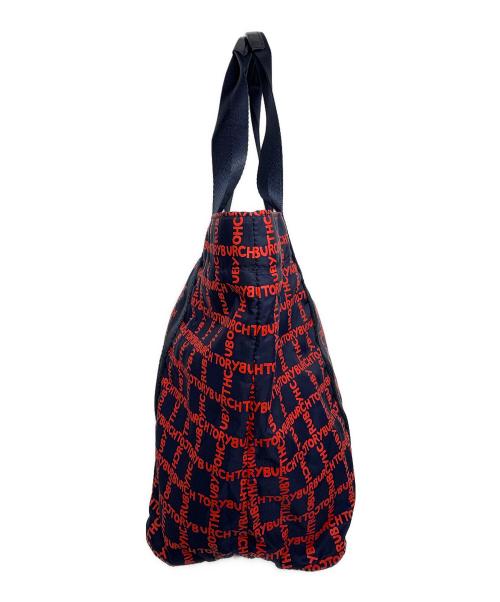 TORY BURCH（トリーバーチ）TORY BURCH (トリーバーチ) トートバッグ ネイビー×レッドの古着・服飾アイテム