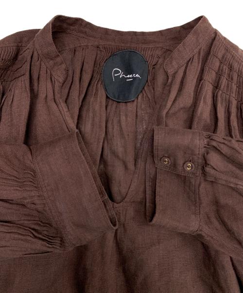 pheeta（フィータ）pheeta (フィータ) リネンワンピース ブラウン サイズ:2の古着・服飾アイテム
