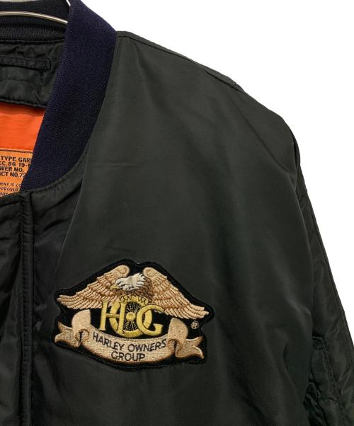 Schott（ショット）shott (ショット) HARLEY OWNERS GROUP (ハーレーオーナーズグループ) フライトジャケット ブラック サイズ:Lの古着・服飾アイテム