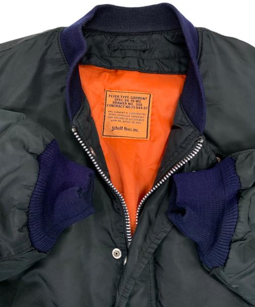 Schott（ショット）shott (ショット) HARLEY OWNERS GROUP (ハーレーオーナーズグループ) フライトジャケット ブラック サイズ:Lの古着・服飾アイテム