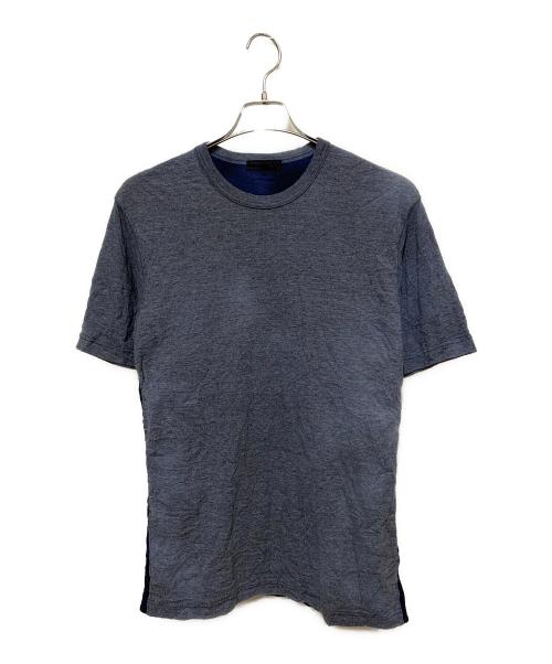 COMME des GARCONS HOMME（コムデギャルソン オム）COMME des GARCONS HOMME (コムデギャルソン オム) 絞り染め スイッチングパターン Tシャツ ネイビー サイズ:Mの古着・服飾アイテム