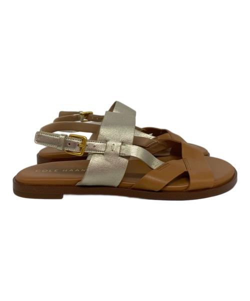 COLE HAAN（コールハーン）COLE HAAN (コールハーン) フォーン サンダル ブラウン×シルバー サイズ:5 1/2Bの古着・服飾アイテム