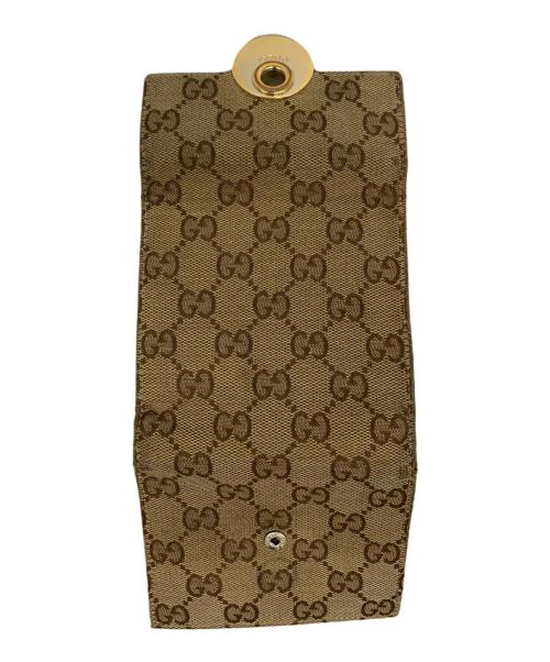 GUCCI（グッチ）GUCCI (グッチ) GGキャンバス 3つ折り財布 ベージュ×ブラウンの古着・服飾アイテム