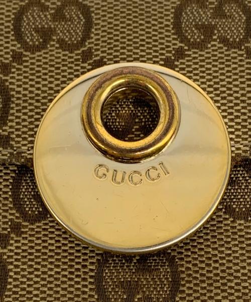 GUCCI（グッチ）GUCCI (グッチ) GGキャンバス 3つ折り財布 ベージュ×ブラウンの古着・服飾アイテム