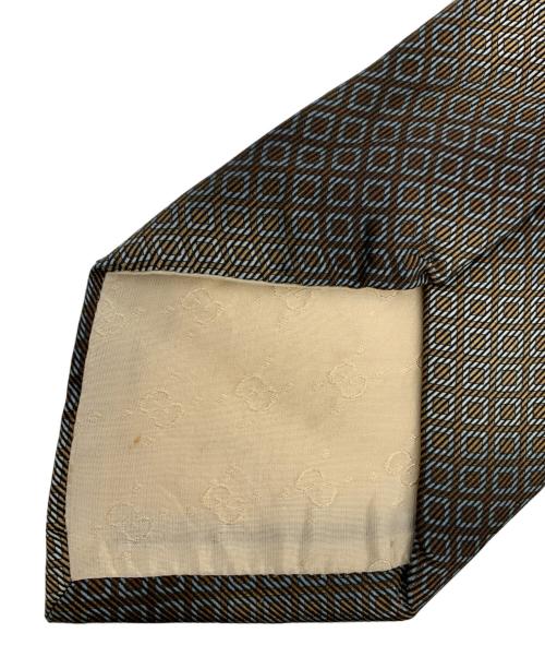 GUCCI（グッチ）GUCCI (グッチ) シルクネクタイ ブラウン×ブルー サイズ:記載なしの古着・服飾アイテム