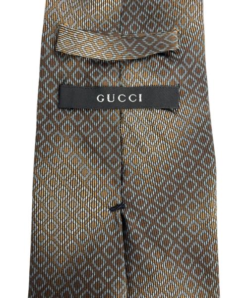 GUCCI（グッチ）GUCCI (グッチ) シルクネクタイ ブラウン×ブルー サイズ:記載なしの古着・服飾アイテム