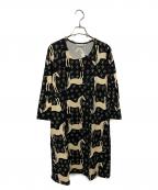 marimekkoマリメッコ）の古着「Musta Tamma / Aretta dress」｜ベージュ×ブラック
