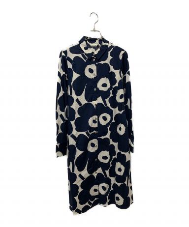 中古・古着通販】marimekko (マリメッコ) シャツワンピース ネイビー