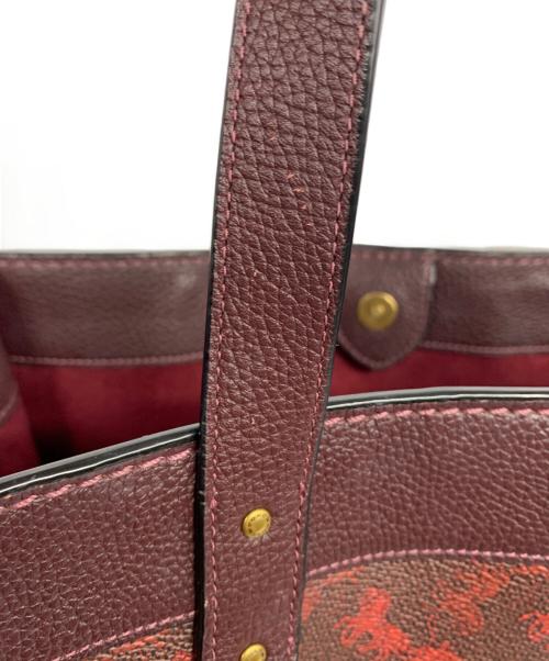 COACH（コーチ）COACH (コーチ) 2WAYハンドバッグ ボルドーの古着・服飾アイテム