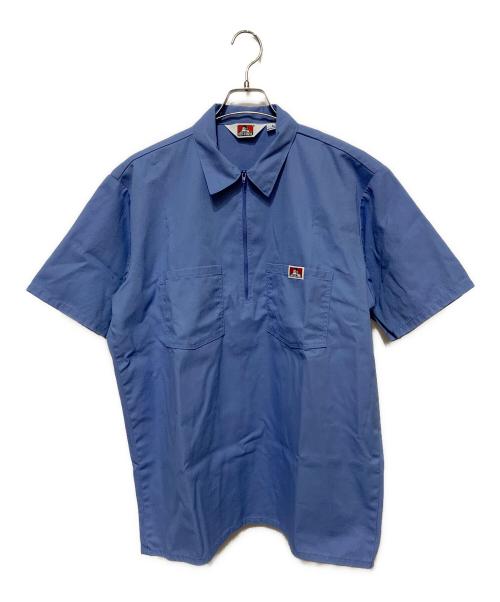 BEN DAVIS（ベンデイビス）BEN DAVIS (ベンデイビス) ハーフジップシャツ スカイブルー サイズ:Lの古着・服飾アイテム