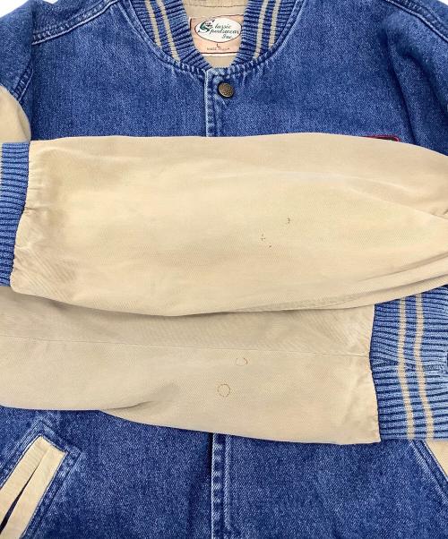 Classic Sportswear inc（クラシック スポーツウェア インク）Classic Sportswear inc (クラシック スポーツウェア インク) デニムスタジャン ブルー サイズ:Lの古着・服飾アイテム