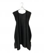 PLEATS PLEASEプリーツプリーズ）の古着「変形プルオーバーシャツ」｜ブラック