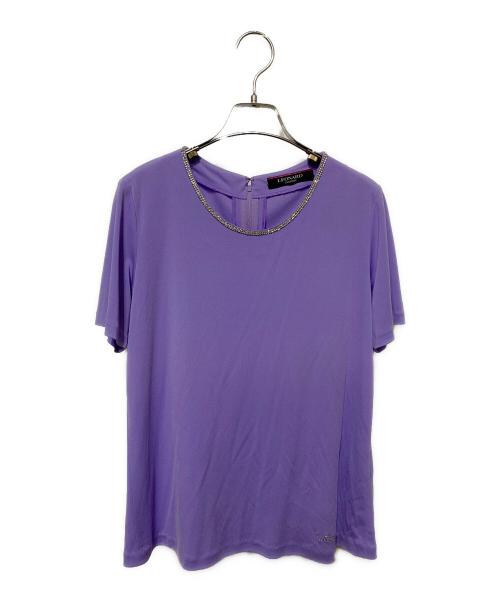 LEONARD（レオナール）LEONARD (レオナール) ラインストーン カットソー パープル サイズ:40の古着・服飾アイテム
