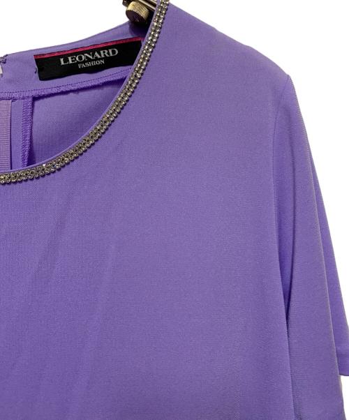 LEONARD（レオナール）LEONARD (レオナール) ラインストーン カットソー パープル サイズ:40の古着・服飾アイテム