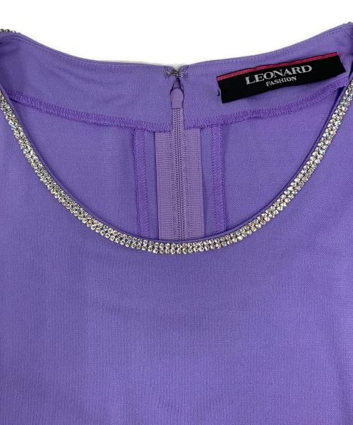 LEONARD（レオナール）LEONARD (レオナール) ラインストーン カットソー パープル サイズ:40の古着・服飾アイテム