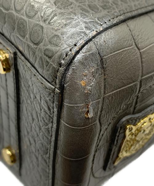 A.D.M.J.（エーディーエムジェイ）A.D.M.J. (エーディーエムジェイ) クロコ調型押しレザートートバッグ グレーの古着・服飾アイテム