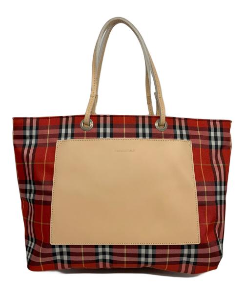 BURBERRY LONDON（バーバリーロンドン）BURBERRY LONDON (バーバリーロンドン) ミニトートバッグ レッドの古着・服飾アイテム
