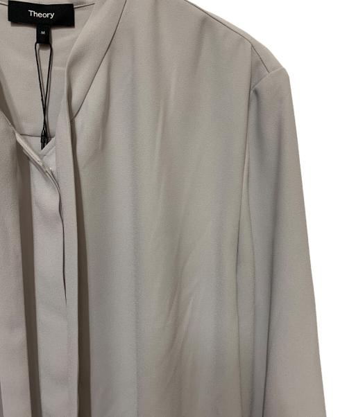 theory（セオリー）theory (セオリー) Prime Georgette Tie Blouse グレー サイズ:M 未使用品の古着・服飾アイテム