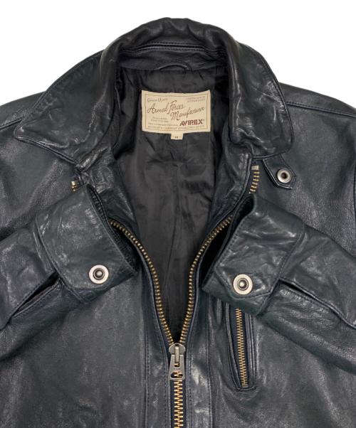 AVIREX（アヴィレックス）AVIREX (アヴィレックス) レザージャケット ブラック サイズ:Mの古着・服飾アイテム