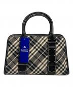 BURBERRY BLUE LABELバーバリーロンドンブルーレーベル）の古着「ハンドバッグ」｜ブラック×アイボリー