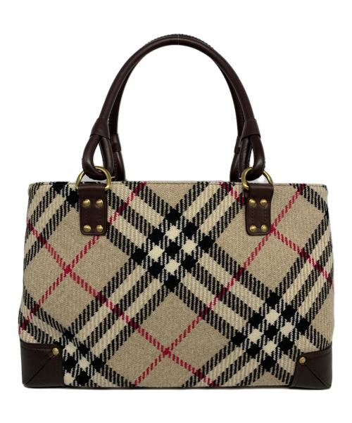 BURBERRY（バーバリー）BURBERRY (バーバリー) ウールトートバッグ アイボリー×ブラックの古着・服飾アイテム