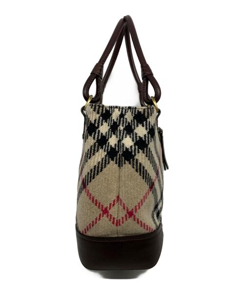 BURBERRY（バーバリー）BURBERRY (バーバリー) ウールトートバッグ アイボリー×ブラックの古着・服飾アイテム