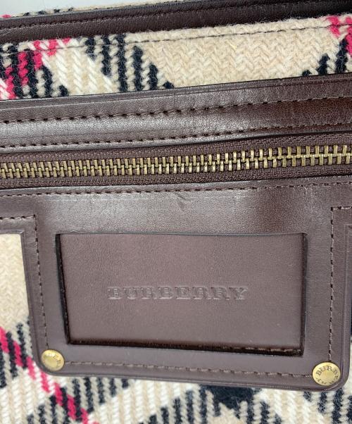 BURBERRY（バーバリー）BURBERRY (バーバリー) ウールトートバッグ アイボリー×ブラックの古着・服飾アイテム