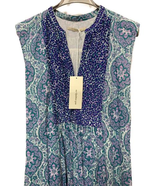 ne quittez pas（ヌキテパ）ne quittez pas (ヌキテパ) コットンボイルアラベスクプリントノースリーブドレス ブルー サイズ:記載なし 未使用品の古着・服飾アイテム