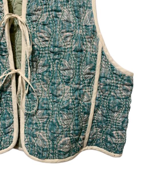 ne quittez pas（ヌキテパ）ne quittez pas (ヌキテパ) Cotton Lurex Tulip Print Quilting Vest グリーン サイズ:記載なしの古着・服飾アイテム