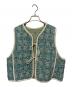 ne quittez pas（ヌキテパ）の古着「Cotton Lurex Tulip Print Quilting Vest」｜グリーン