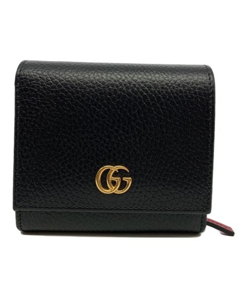 GUCCI（グッチ）GUCCI (グッチ) GGマーモント コンパクトウォレット ブラックの古着・服飾アイテム