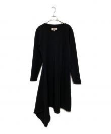 MM6 Maison Margiela（エムエムシックスメゾンマルジェラ）の古着「アシンメトリージャガーワンピース」｜ブラック