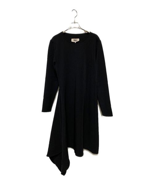 MM6 Maison Margiela（エムエムシックスメゾンマルジェラ）MM6 Maison Margiela (エムエムシックスメゾンマルジェラ) アシンメトリージャガーワンピース ブラック サイズ:Sの古着・服飾アイテム