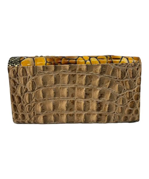 michelangelo（ミケランジェロ）MICHELANGELO (ミケランジェロ) アビステ ビジュー ストーン 長財布 ブラウンの古着・服飾アイテム