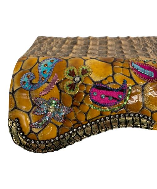 michelangelo（ミケランジェロ）MICHELANGELO (ミケランジェロ) アビステ ビジュー ストーン 長財布 ブラウンの古着・服飾アイテム