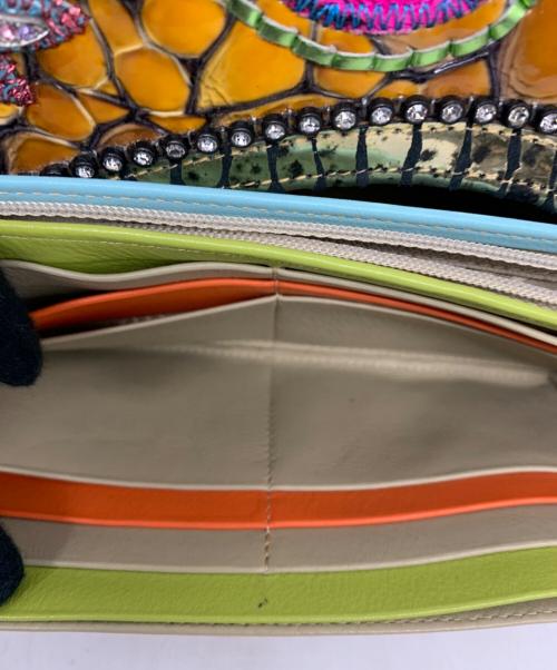 michelangelo（ミケランジェロ）MICHELANGELO (ミケランジェロ) アビステ ビジュー ストーン 長財布 ブラウンの古着・服飾アイテム