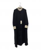 SHIPS anyシップスエニィ）の古着「ダブルクロス Aライン シャツワンピース」｜ネイビー