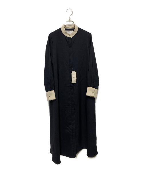 SHIPS any（シップスエニィ）SHIPS any (シップスエニィ) ダブルクロス Aライン シャツワンピース ネイビー サイズ:F 未使用品の古着・服飾アイテム