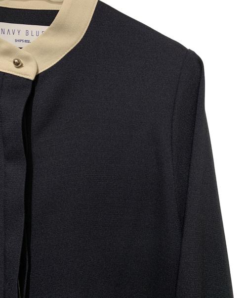 SHIPS any（シップスエニィ）SHIPS any (シップスエニィ) ダブルクロス Aライン シャツワンピース ネイビー サイズ:F 未使用品の古着・服飾アイテム