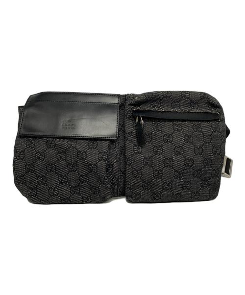 GUCCI（グッチ）GUCCI (グッチ) GGキャンバスウエストポーチ ブラックの古着・服飾アイテム