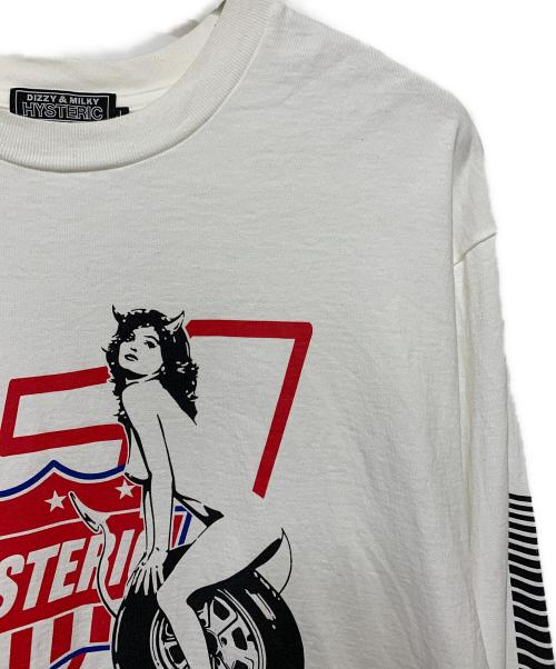 Hysteric Glamour（ヒステリックグラマー）Hysteric Glamour (ヒステリックグラマー) ロングスリーブカットソー ホワイト サイズ:Lの古着・服飾アイテム