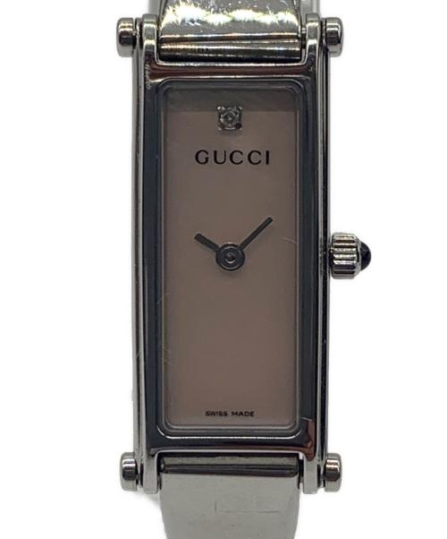 GUCCI（グッチ）GUCCI (グッチ) スクエアフェイス腕時計 ピンクの古着・服飾アイテム